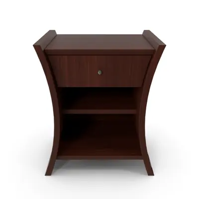 Table de chevet en merisier africain