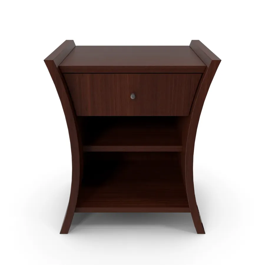 Table de chevet en merisier africain