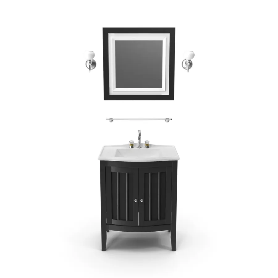 Meuble vasque en bois avec miroir